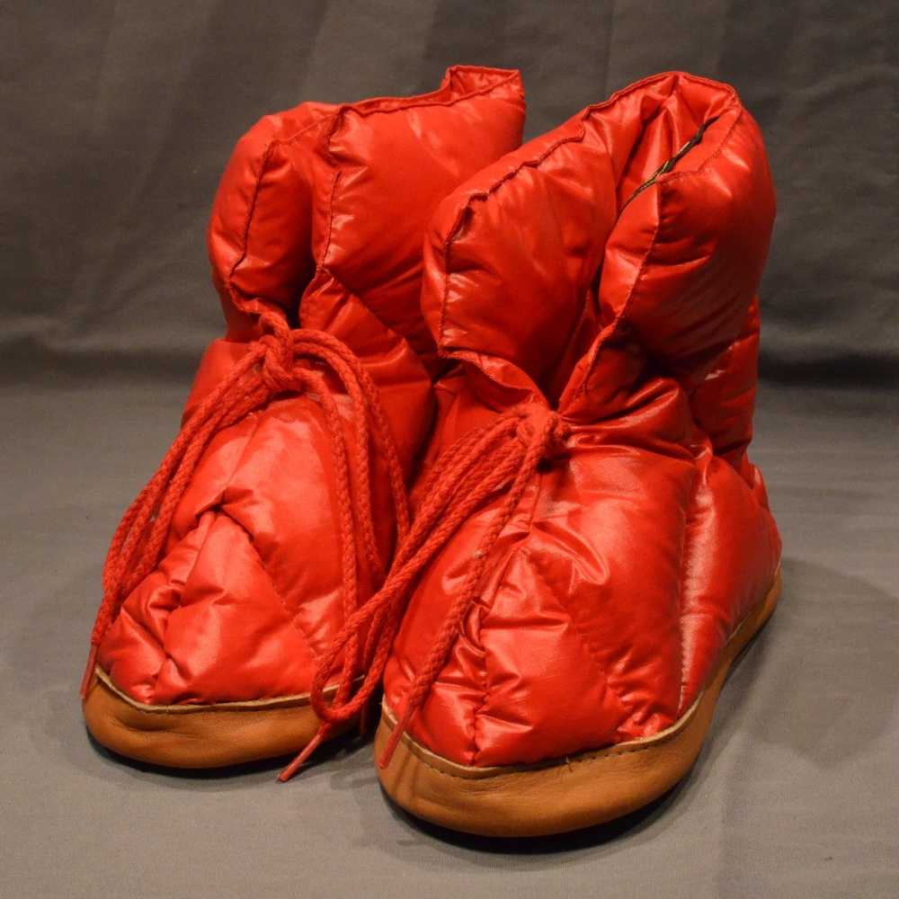 VNG Eddie Bauer Goose Down Leather Camping Slipper